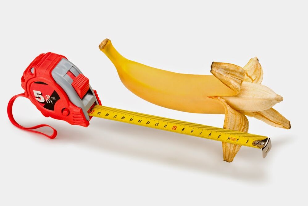 measuring the penis before enlargement using the example of a banana